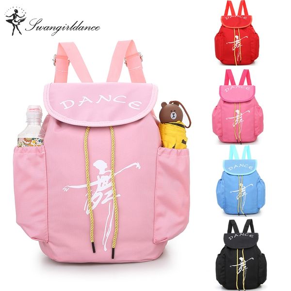 

child kids pink ballet bag backpack waterproof canvas ballet dance bags pink ballerina giftas8658, Black;red