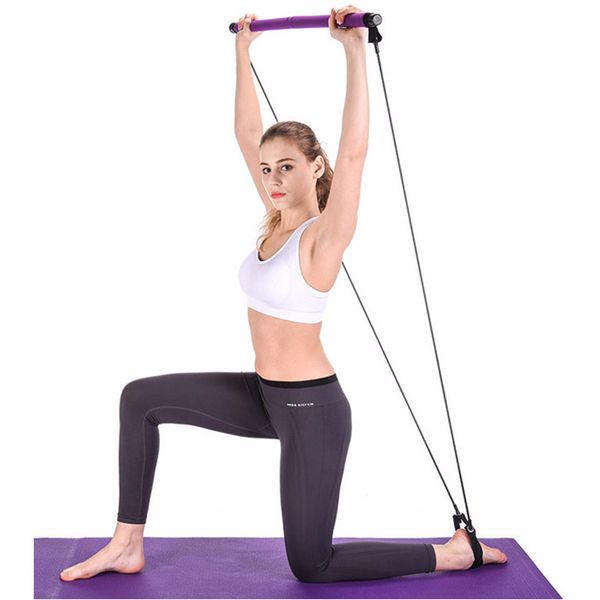 

new multifunctional yoga pilates bar stick portable resistance band stick sports gym home fitness stretch rod exercise equipment