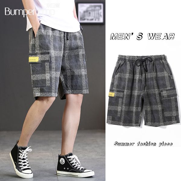 

денима джинсы мужчины плед эластичный пояс роскошные мужская одежда street summer shorts 2020 мода длина корейский проблемные джинсы 5xl, Blue