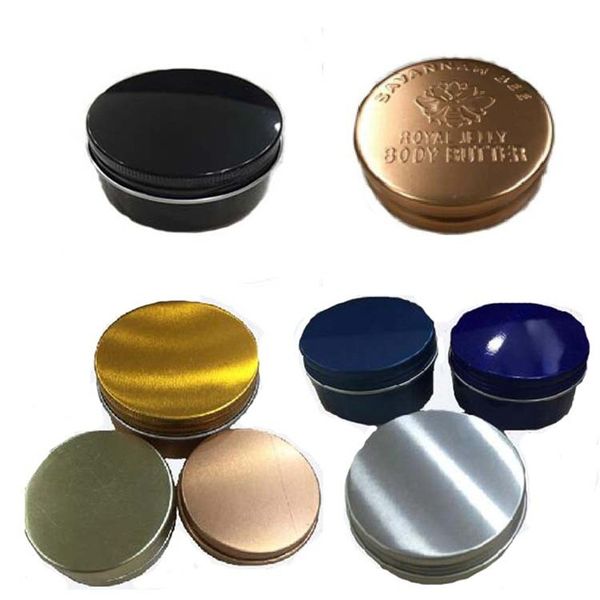 

circular aluminum box ointment pomade tea leaves wax oil aluminium cans golden sliver color thread organizer portable 8hs l1