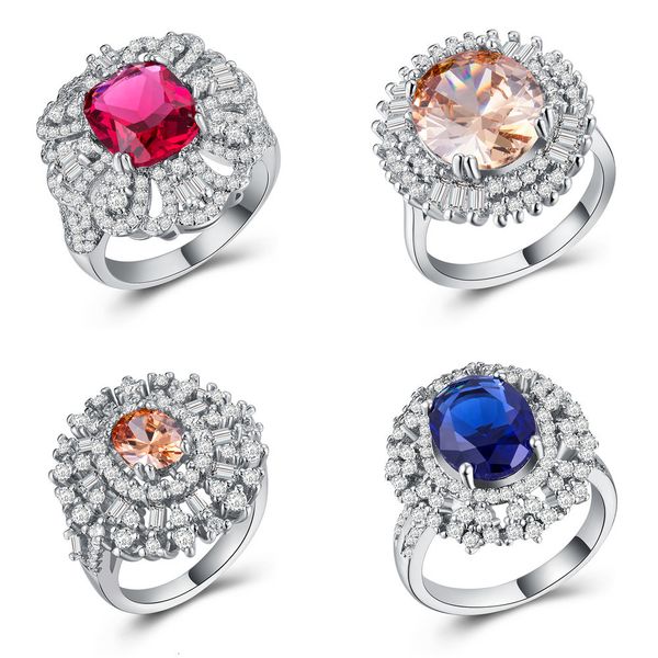 

925 exaggeration originality jewelry plating silver stone ring ma'am hand ornaments vintage designer new fashion crystal gemstone natur