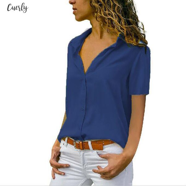 

women blouses kimono sleeve 2020 summer blouse office lady shirts casual short sleeve work wear plus size blusas feminina, White
