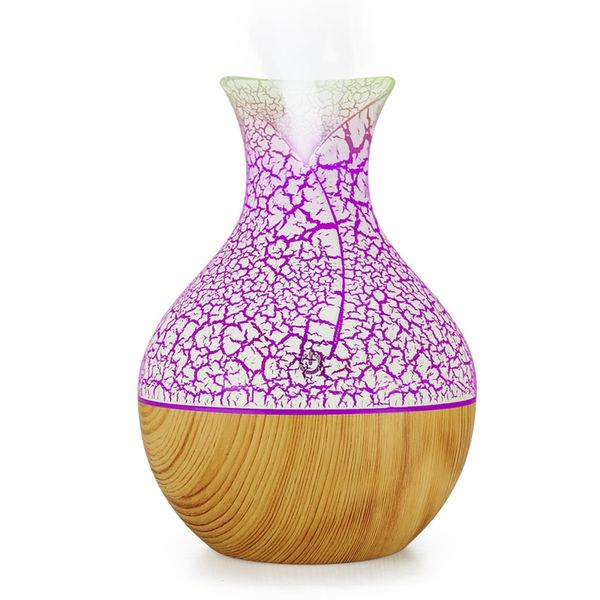 

electric humidifier aroma oil diffuser ultrasonic wood grain air humidifier usb mini mist maker 7 color led light for home offic