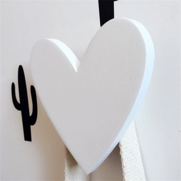 

ins style wooden love hook children room children shop hanging wall hook decoration northern european style heart shaped
