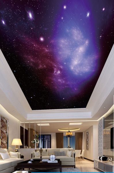 

пользовательские 3d плафон обои красивое звездное небо потолок картина фон стена