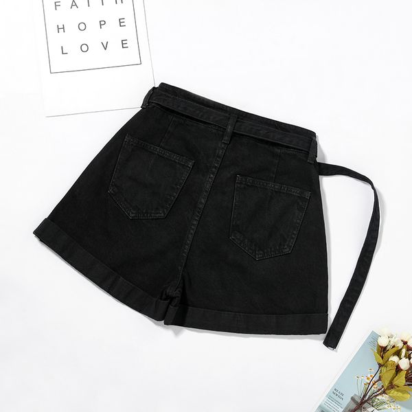 

women's jeans black shorts nv xia style 2021 chaozhou version is super high waist and slim a-shaped pants for loose outfits, Blue