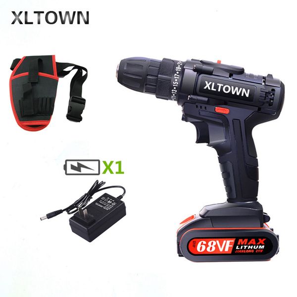

xltown 21v electric screwdriver multi-function impact drill household cordless hand drill lithium battery power tool