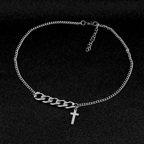

cross necklace stainless steel pendant chokers chains fashion jewelry for women 2020 statement, Golden;silver