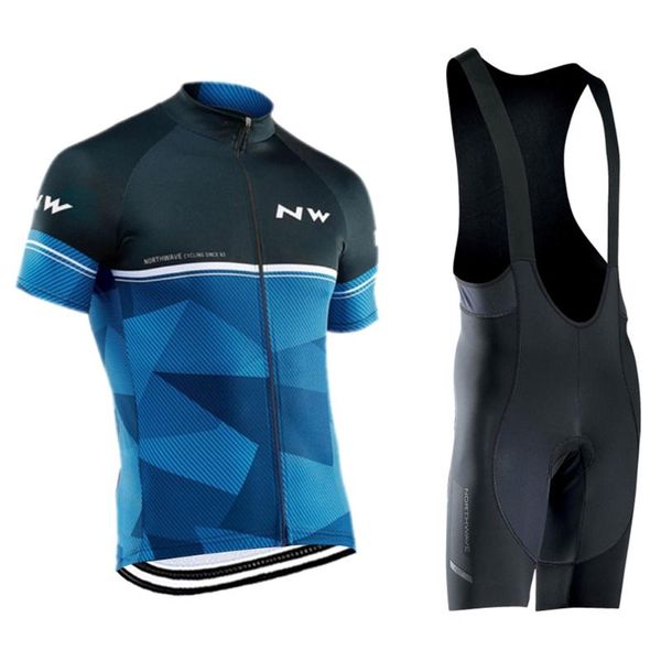 

northwave outdoor men short sleeves bike jersey set clothes bicycle clothing wear kits sportswear bib shorts with gel padded, Black;blue
