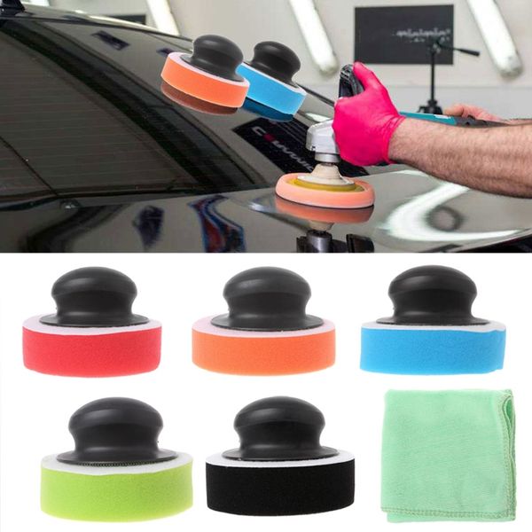 

1set handle+sponge+towel polishing buffing pad for car waxing polisher tool care whosale&dropship