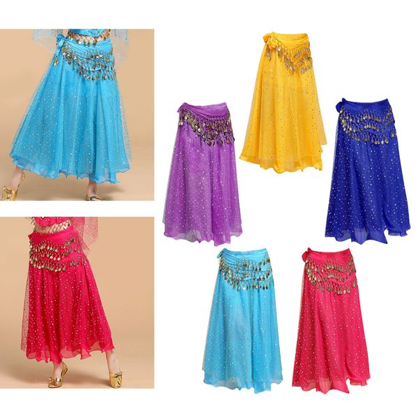 

belly dance skirt waist chain set for samba performance party, Black;red
