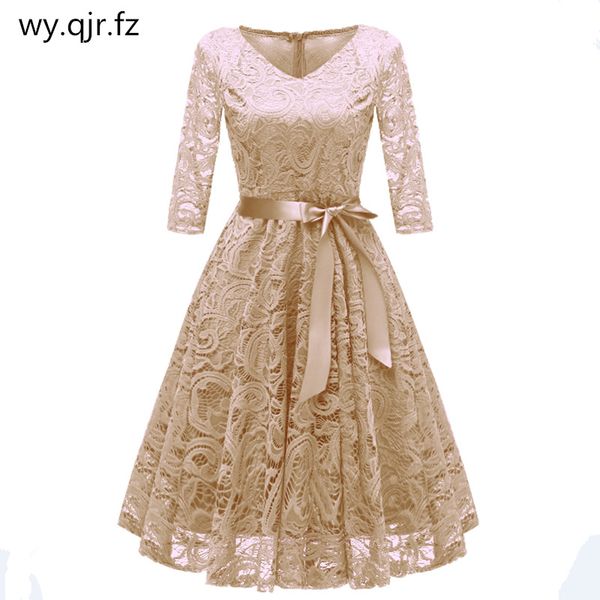 

party dresses cd1592x#apricot v-neck bow lace short evening classmate dress prom bridal gown wholesale women's clothing, White;black