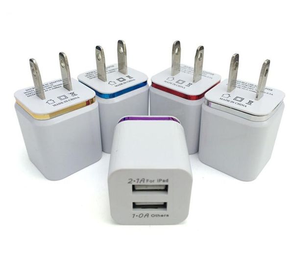 

metal dual usb wall charging charger us eu plug 2.1a ac power adapter wall charger plug 2 port for iphone samsung galaxy lg tablet ipad