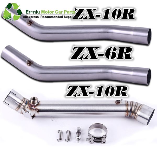 

motorcycle exhaust muffler contact middle pipe for zx6r ulashkim slip on zx10r zx-10r 2008~2016 zx-6r