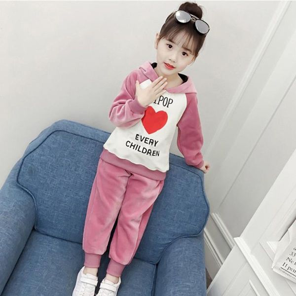 

мода теплых золотого бархата костюм лучших брюк девочки детская зимняя утепленная одежда повседневной компактный cute одежда, White