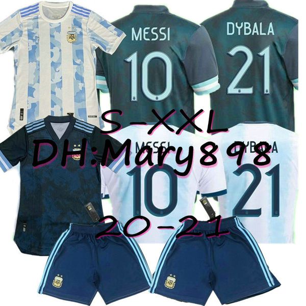 

2020 argentina soccer jerseys player #10 messi soccer shirt 19/20 copa américa away #9 aguero #21 dybala #22 lautaro fans football uniforms, Black;yellow