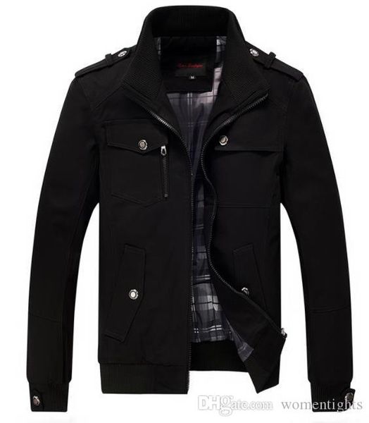 

panelled mens designer jackets fashion zipper pocket mens coats casual slim stand collar jackets males clothing, Black;brown