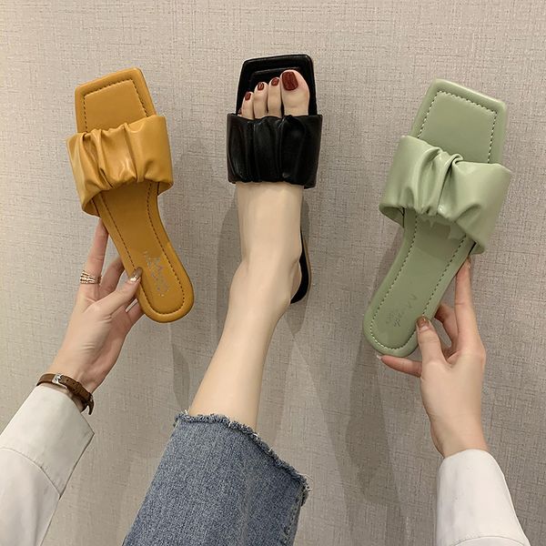 

female shoes womens slippers outdoor platform luxury slides summer woman rubber flip flops 2020 designer flat soft beach, Black