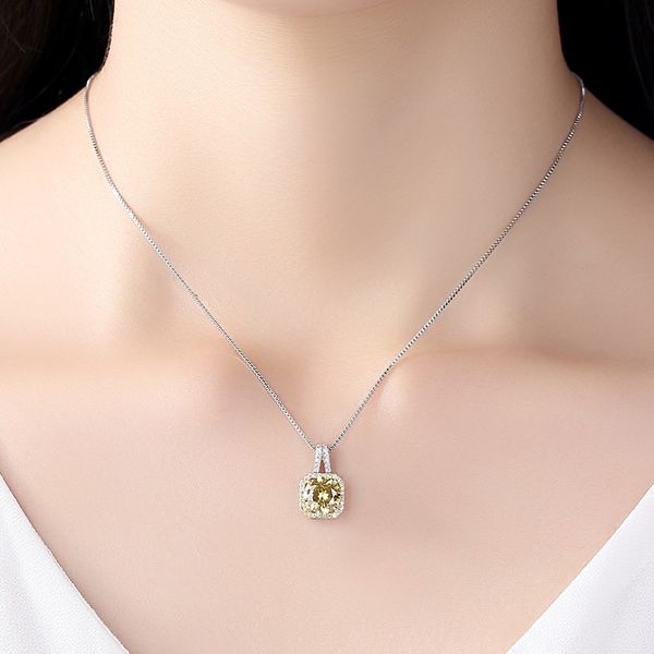 

e crystal necklace euramerican simple square chain, Silver