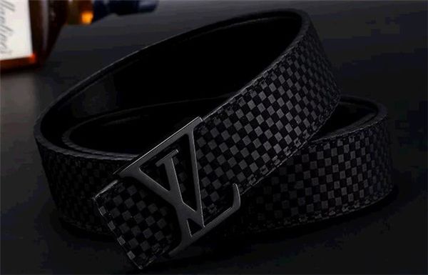

wholesale high-end quality designer belt lv classic fashion neutral men and women smooth buckle business leisure belt bandwidth no bo, Black;brown