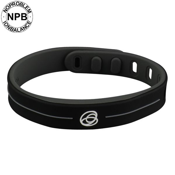 

noproblem therapy waterproof bands choker ion balance charm germanium tourmaline power hologram silicone bracelet, Golden;silver
