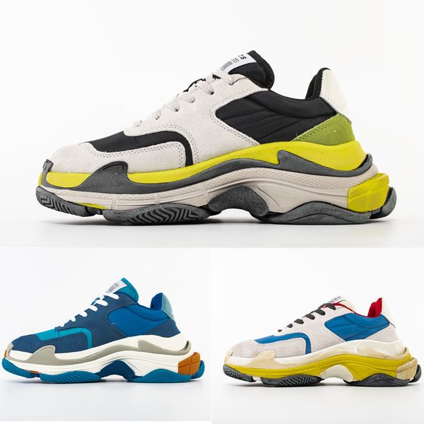 

paris 2.0 men luxury dad casual shoes crystal bottom triple-s leisure shoes sneakers for men women vintage old grandpa trainer chaussures, Black