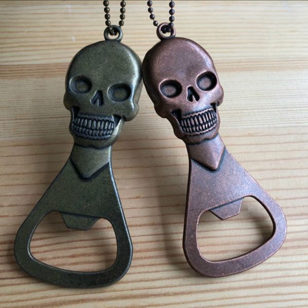 

halloween party favor skull beer bottle opener metal gift vintage copper halloween party guest gift box horror pendant