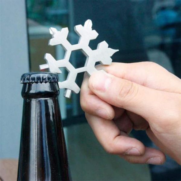 

originally selling 18-in-1 multi-tool card combination compact and portable outdoor products snowflake tool card wine opener
