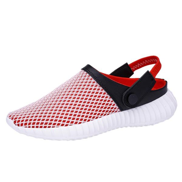 

mesh summer breathable sandals men plus size normal 39-46 summer breathable sandals lightweight non-slip casual shoes mens, Black