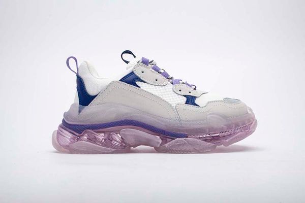 

new 2019 dad shoes paris 17fw triple-s sneakers men/women lavender color running shoes cushion shoes szie 35-45