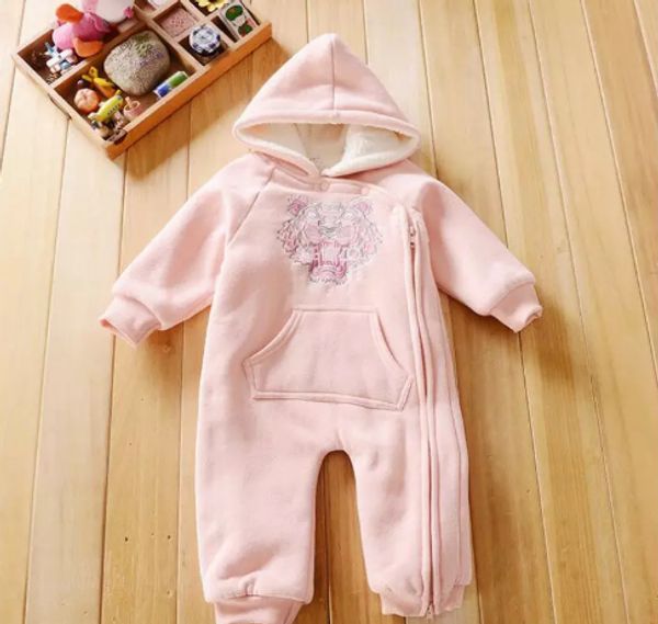 

Горячие Продажи 3M-24M Детские Комбинезон Зима Теплый Флис Комплект Одежды для Маль