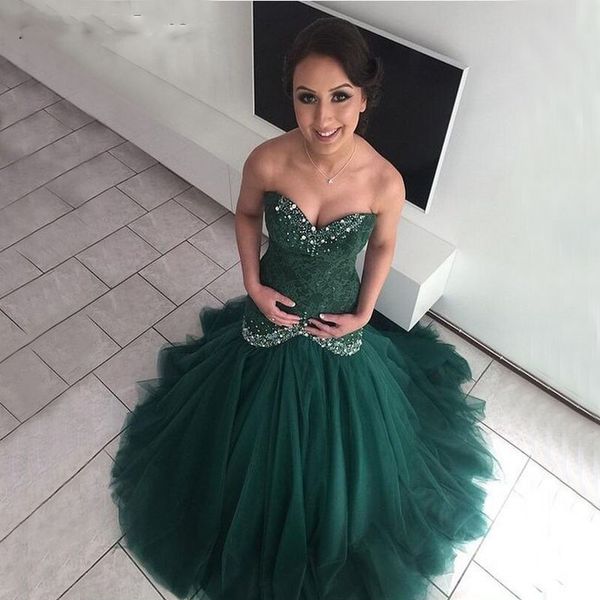 

dark green mermaid prom dresses 2019 sweetheart court train beaded stones lace up corset long party gowns for pageant, Black