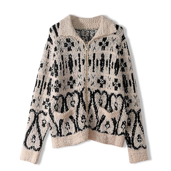 

sweater jackets female autumn spring 2020 women zipper pockets casual knitted cardigans coats casual outerwear ta1187, White