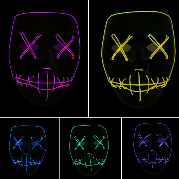 

festival skull mask halloween luminous luminous scary mask full face children with remote control 10 colors toys glowing party