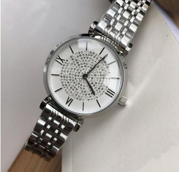 

женские роскошные часы мода высокое качество бренд дизайнер часы из нержавеющей стали кварцевое платье современный стиль алмазные наручные ч, Slivery;brown