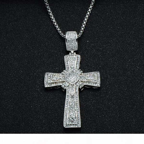 

hip hop cross pendants necklaces titanium stainless steel rhinestone iced out bling pendants necklaces for men jewelry christmas gift