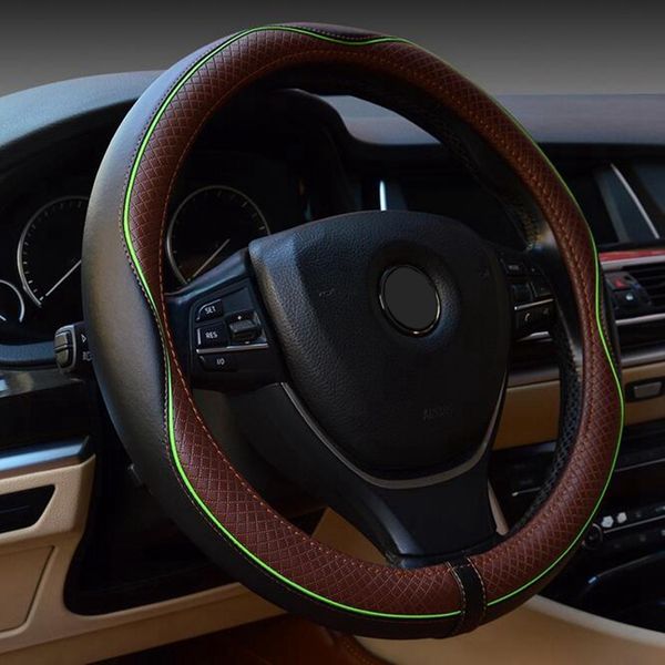 

leather universal car steering-wheel cover 38cm for infiniti fx35 fx37 q70 qx30 qx56 qx60 qx70 isuzu d-max