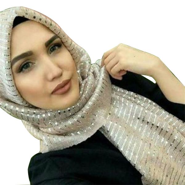 

36color muslim fashion hijab for women turban sequin ladies arab scarf traditional headscarf ladies islamic clothing caps, Red
