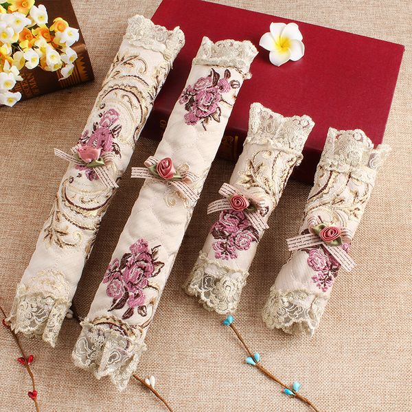 

1 pair refrigerator handle cover embroidered lace refrigerator door handle cover doorknob dust protection home decor