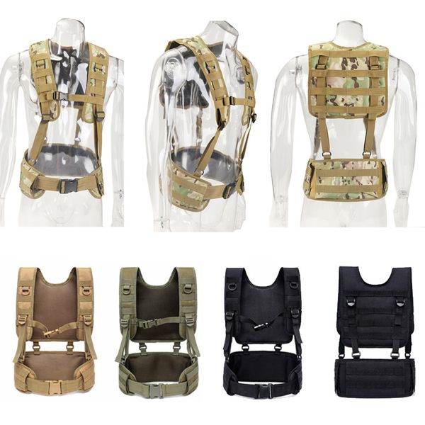 Camuflagem Combate Assault Molle Vest Tactical Chest Rig Out Outdoor Sports Airsoft Gear Molle bolsa Bolsa Transportadora NO06-024