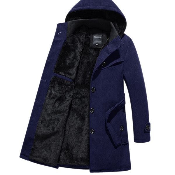 

men's woolen men plus size black slim coat man winter jacket overcoat casaco masculino inverno coats kj237