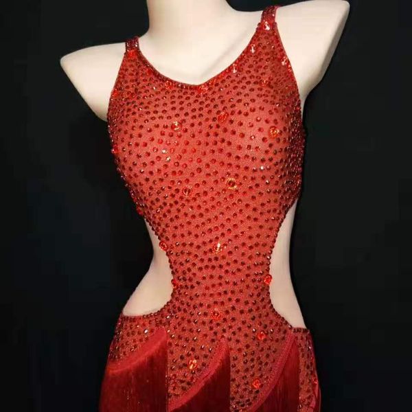

2019new girls latin dance suit red, Black;red