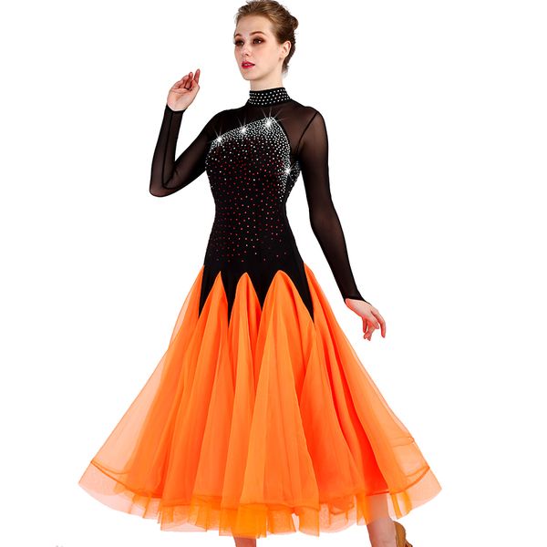

2019 new costume sale ballroom dance skirts design woman modern waltz tango dress/standard competition dress mq041, Black;red
