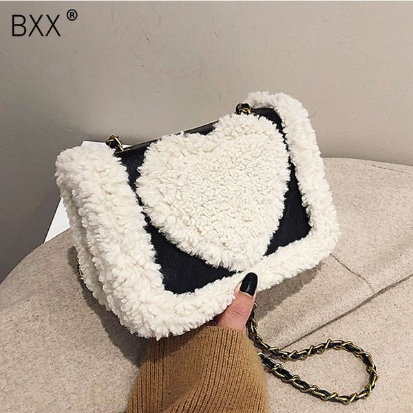 

bxx] winter plush crossbody bags for women 2019 fashion chain all-match shoulder messenger bag lady handbags and purses hj768