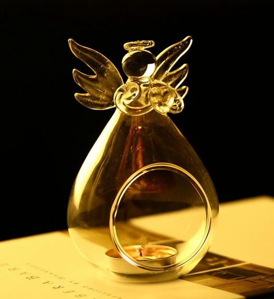 Angel Crystal Glass Candle Holders Transparent Hanging Tea Light Lantern Candlestick Burner Vase Romantic Wedding Bar Party Decor Gga2943 Floor