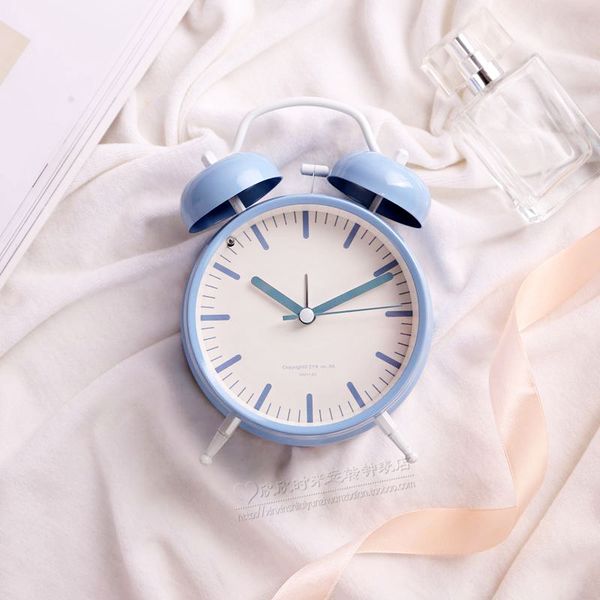 

2017 despertador alarm clock new bell simple small fresh lovely table metal circular europe with backlight single face needle
