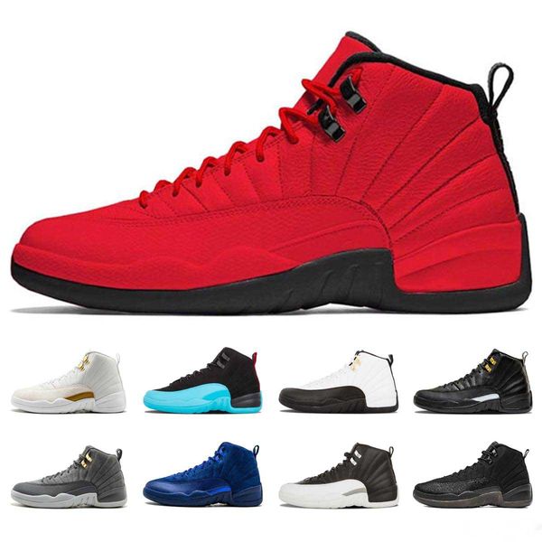 

Hot Sale 12 men Basketball shoe taxi white playoffs GS Barons the master Black Bulls gym red 12s Basketball sports shoes EUR 41-47