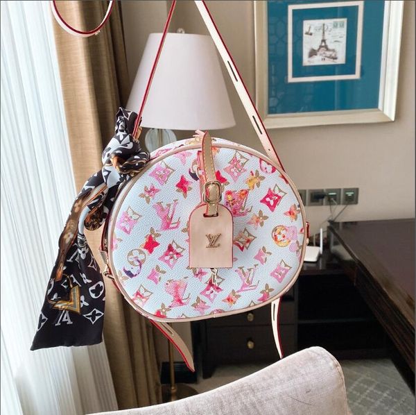 

2020 ladies designer handbag messenger bag ladies designer shoulder bag classic new leather small round bag