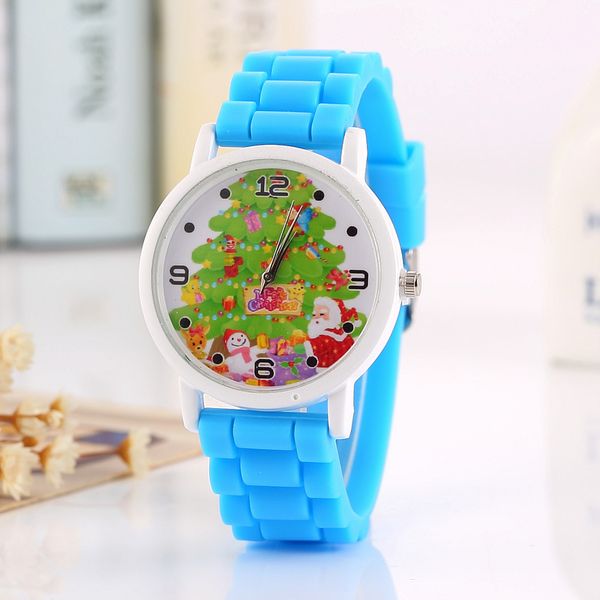 

new products cakes cartoon printing silicone children watch christmas design students quartz watches for kid gifts, Slivery;brown