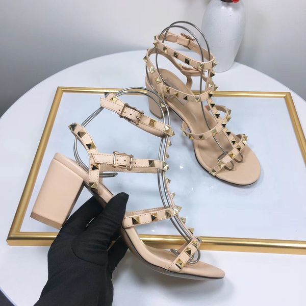 

vintage casual designer fashion women nude matt leather studded spikes strappy high heels shoes brand new, Black